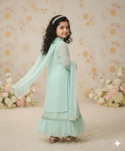 LUXURY SHIFFON ICE GREEN