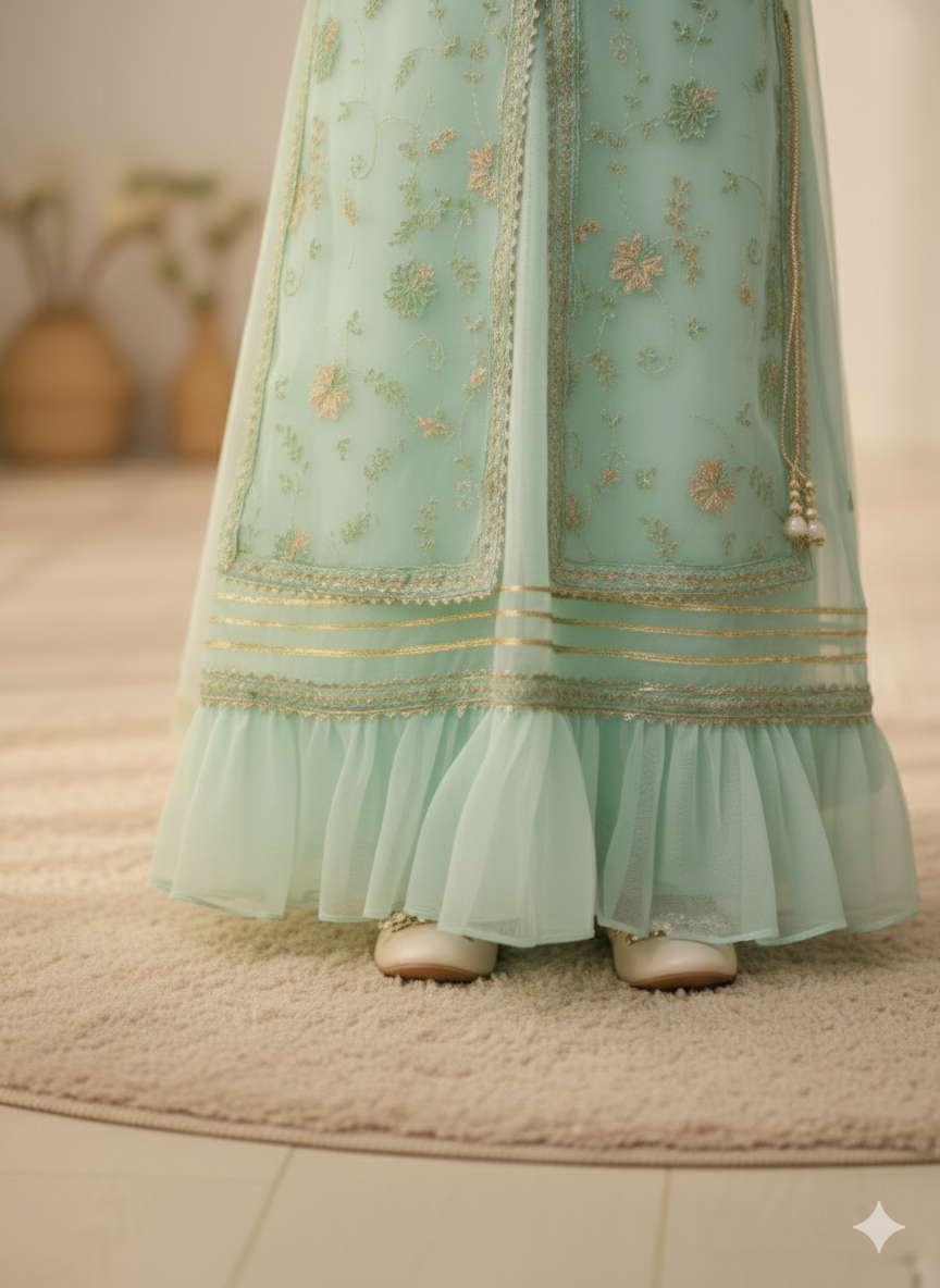 LUXURY SHIFFON ICE GREEN