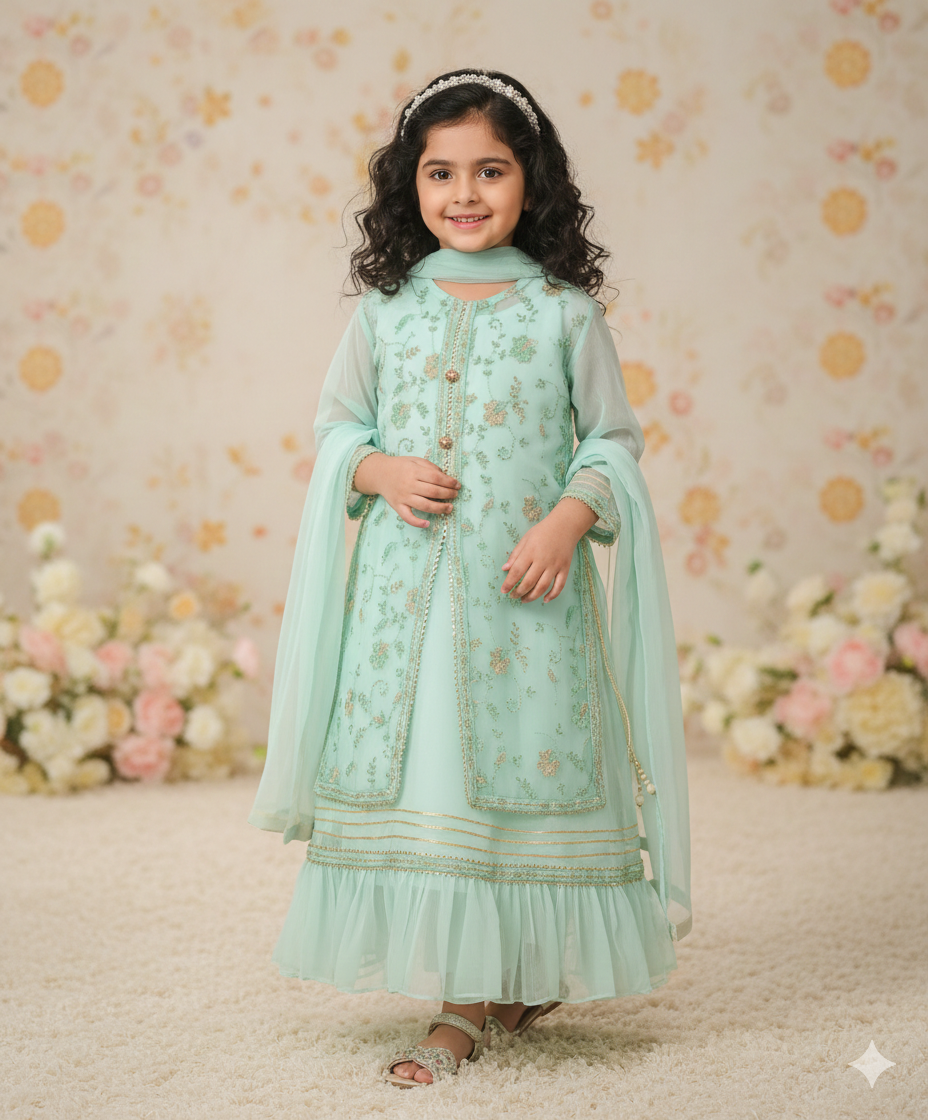 LUXURY SHIFFON ICE GREEN