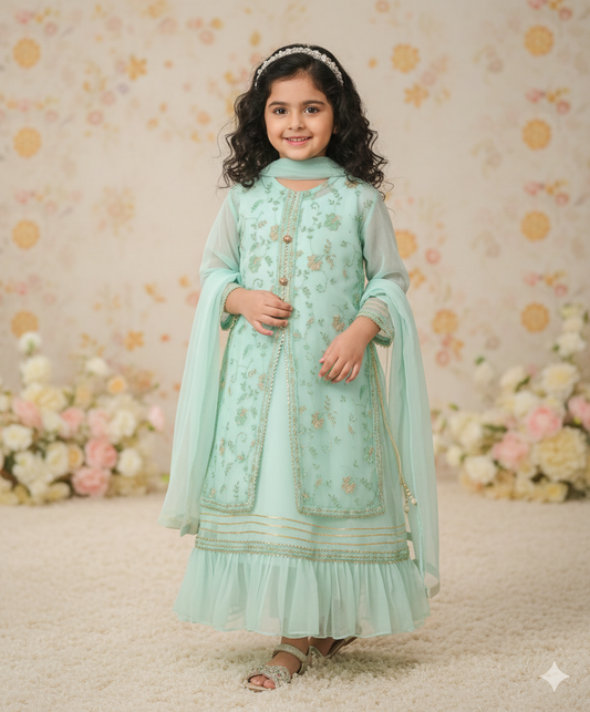 LUXURY SHIFFON ICE GREEN